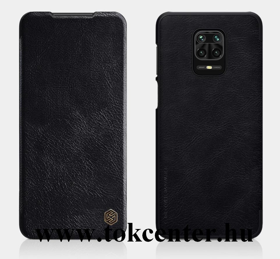 Xiaomi Redmi Note 9 Pro / Xiaomi Redmi Note 9S NILLKIN QIN tok álló, bőr hatású (FLIP, oldalra nyíló, bankkártya tartó) FEKETE