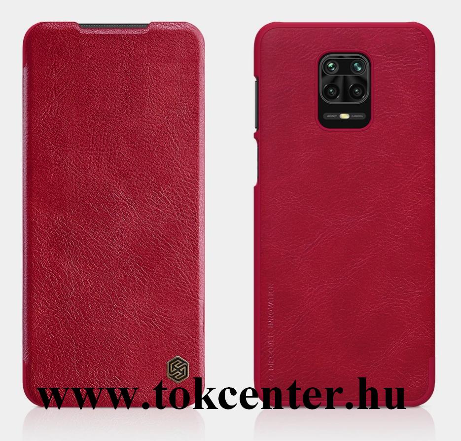 Xiaomi Redmi Note 9 Pro / Xiaomi Redmi Note 9S NILLKIN QIN tok álló, bőr hatású (FLIP, oldalra nyíló, bankkártya tartó) PIROS