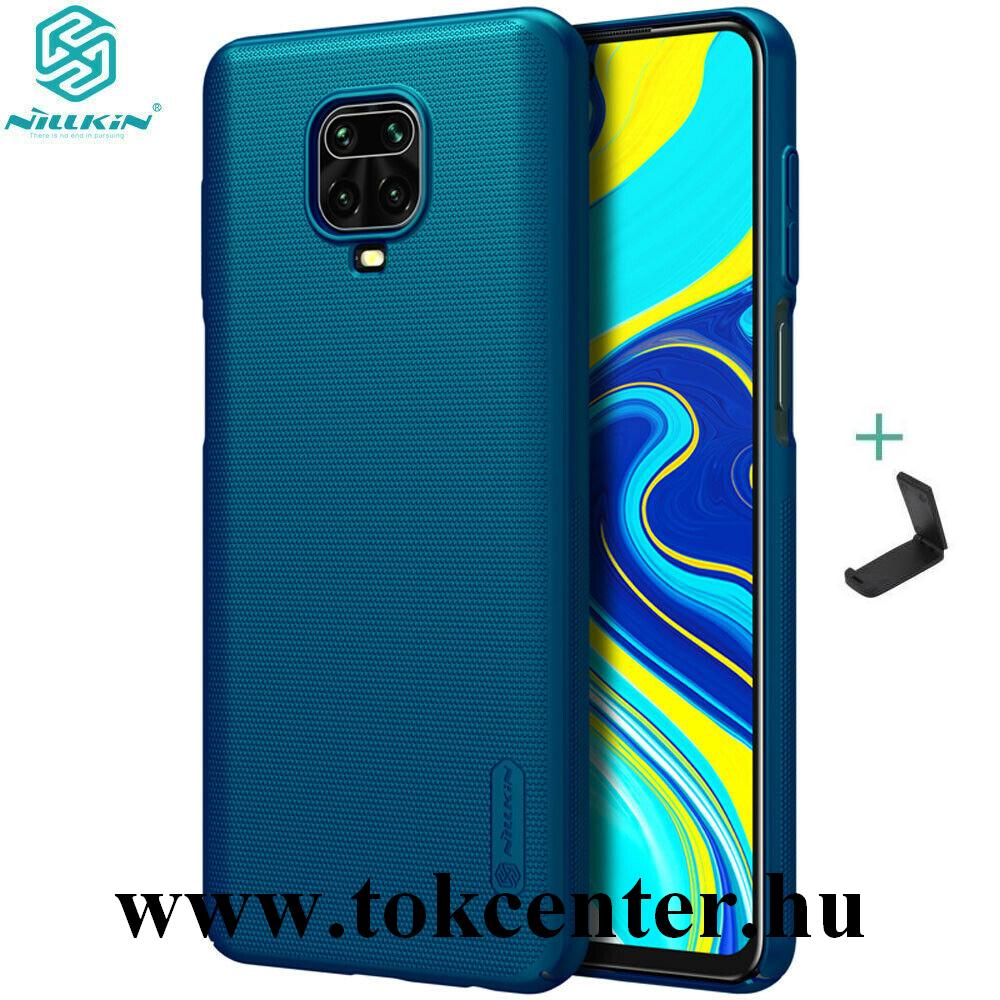 Xiaomi Redmi Note 9 Pro / Xiaomi Redmi Note 9S NILLKIN SUPER FROSTED műanyag telefonvédő (gumírozott, érdes felület + asztali tartó) SÖTÉTKÉK