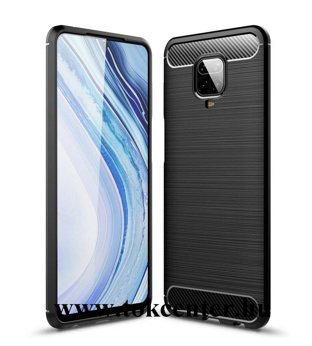 Xiaomi Redmi Note 9 Pro / Xiaomi Redmi Note 9S Szilikon telefonvédő (karbon minta) FEKETE