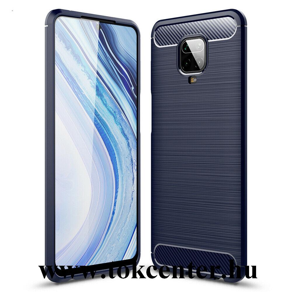 Xiaomi Redmi Note 9 Pro / Xiaomi Redmi Note 9S Szilikon telefonvédő (karbon minta) SÖTÉTKÉK