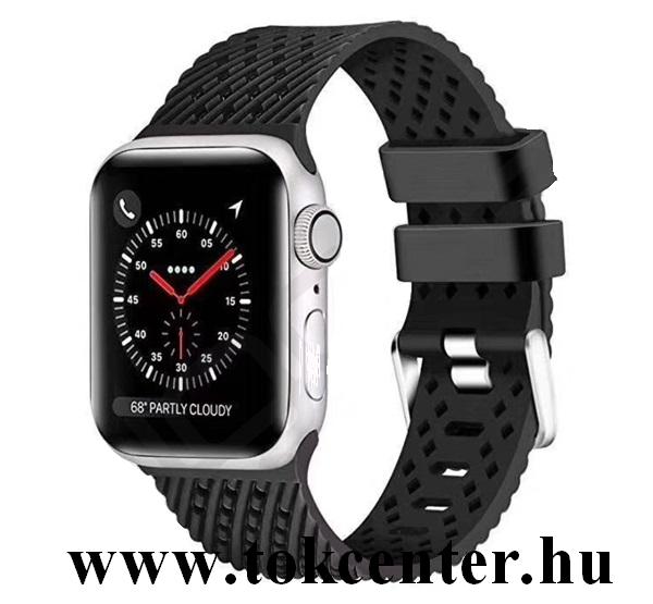 Pótszíj (környezetbarát szilikon, lyukacsos, légáteresztő, csíkos minta) FEKETE