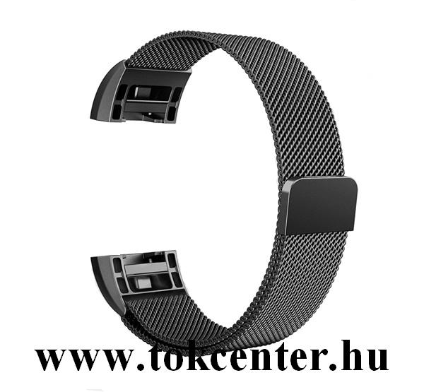 Fitbit Charge 2 Pótszíj (rozsdamentes acél, állítható) FEKETE