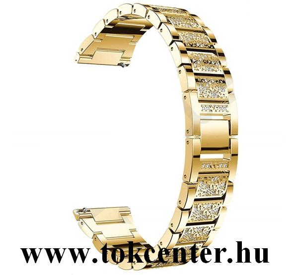 Pótszíj (univerzális, 22 mm, fém, strasszkő) ARANY