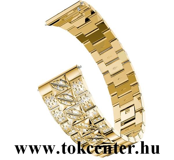 Pótszíj (univerzális, 22 mm, fém, strasszkő) ARANY