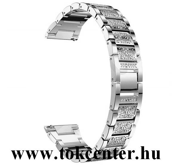 Pótszíj (univerzális, 22 mm, fém, strasszkő) EZÜST
