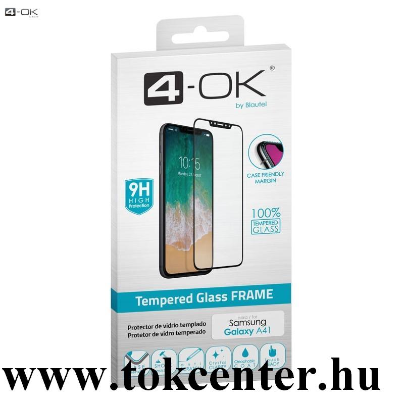 Samsung Galaxy A41 (SM-A415F) 4-OK képernyővédő üveg (3D full glue, íves, teljes felületén tapad, tok barát, karcálló, 9H) FEKETE