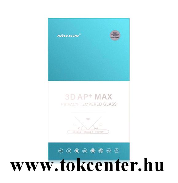 Apple iPhone 11 Pro Max / Apple iPhone XS Max 6.5 NILLKIN AP+MAX képernyővédő üveg (3D, full glue,teljes felületén tapad, ultravékony,betekintés ellen, 0.23mm, 9H) FEKETE