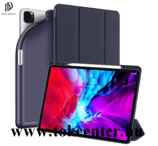 Apple IPAD Pro 12.9 (2018) / Apple IPAD Pro 12.9 (2020) DUX DUCIS OSOM tok álló, bőr (aktív flip, oldalra nyíló, TRIFOLD, bankkártya tartó, asztali tartó funkció) KÉK