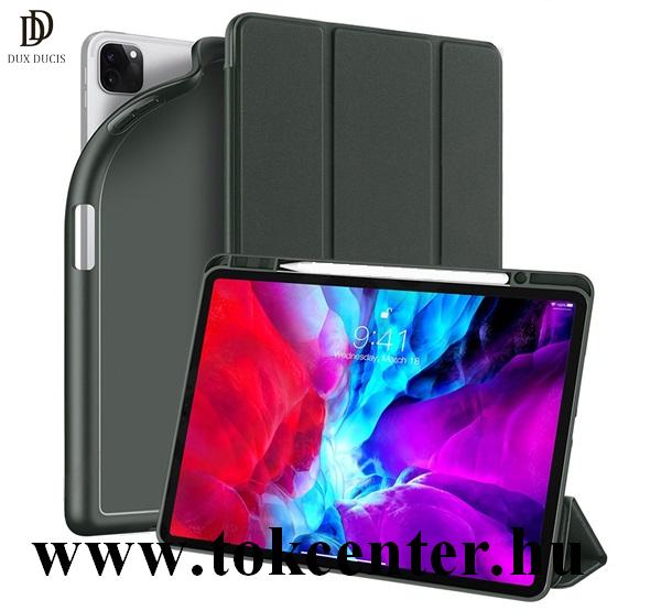 Apple IPAD Pro 12.9 (2018) / Apple IPAD Pro 12.9 (2020) DUX DUCIS OSOM tok álló, bőr (aktív flip, oldalra nyíló, TRIFOLD, bankkártya tartó, asztali tartó funkció) ZÖLD