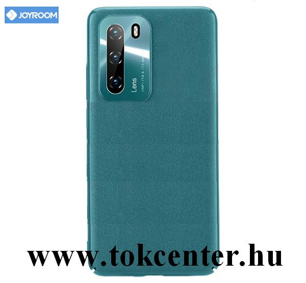 Huawei P40 JOYROOM STAR LORD műanyag telefonvédő (ultravékony, fém kameravédő keret, bőr hatású bevonat) ZÖLD