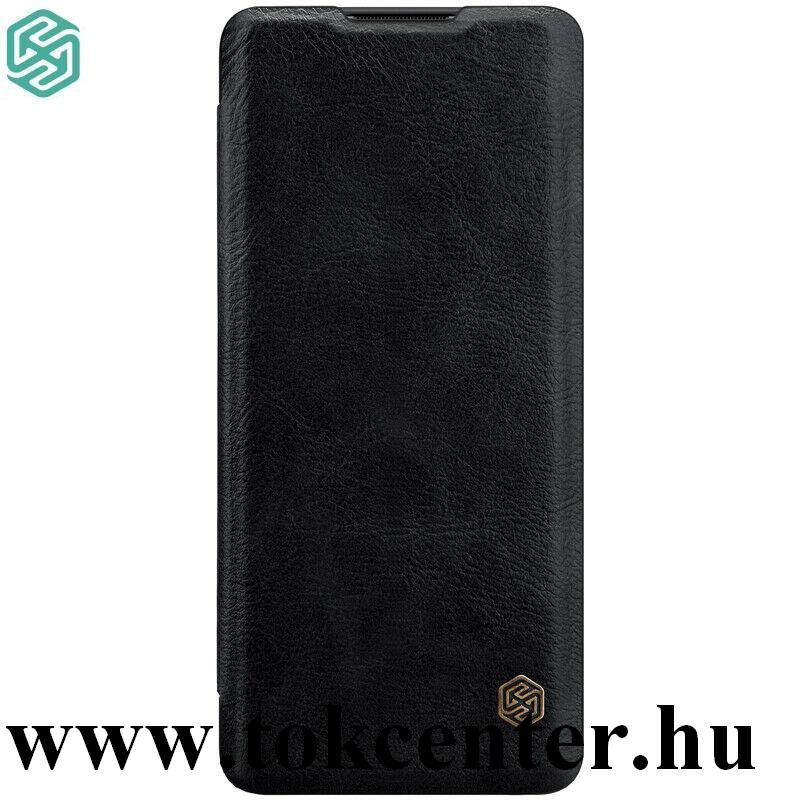 OnePlus 8 5G NILLKIN QIN tok álló, bőr hatású (aktív flip, oldalra nyíló, bankkártya tartó) FEKETE