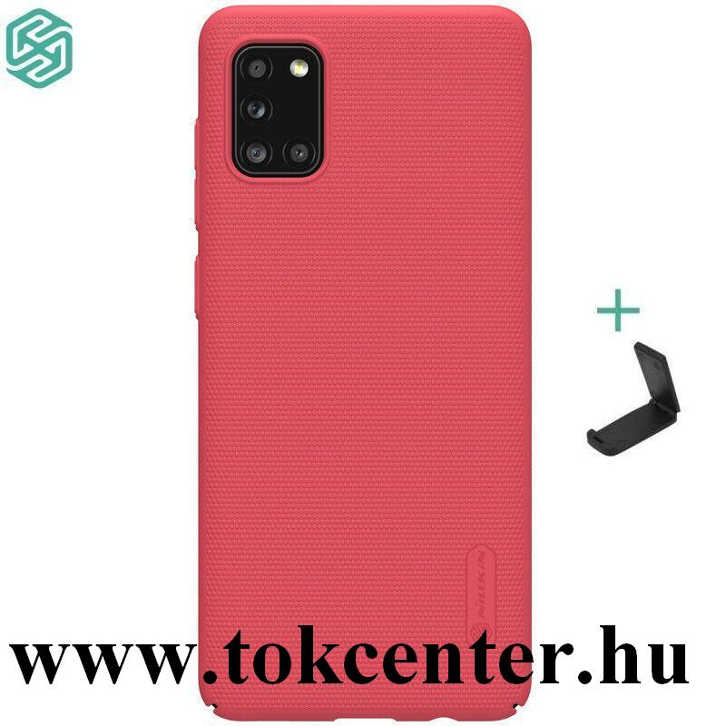 Samsung Galaxy A31 (SM-A315F) NILLKIN SUPER FROSTED műanyag telefonvédő (gumírozott, érdes felület + asztali tartó) PIROS