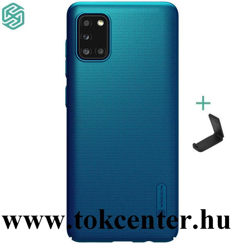 Samsung Galaxy A31 (SM-A315F) NILLKIN SUPER FROSTED műanyag telefonvédő (gumírozott, érdes felület + asztali tartó) SÖTÉTKÉK