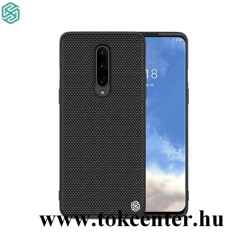 OnePlus 8 5G NILLKIN TEXTURED műanyag telefonvédő (szilikon keret, 3D minta) FEKETE