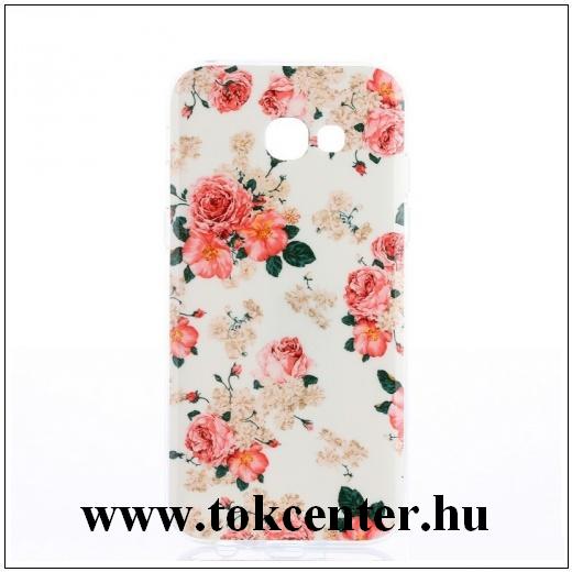 Huawei P40 Szilikon telefonvédő (bazsarózsa minta) FEHÉR