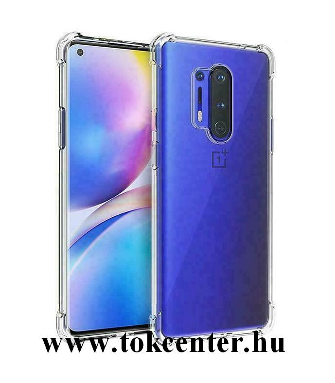 OnePlus 8 Pro 5G Szilikon telefonvédő (közepesen ütésálló, légpárnás sarok) ÁTLÁTSZÓ