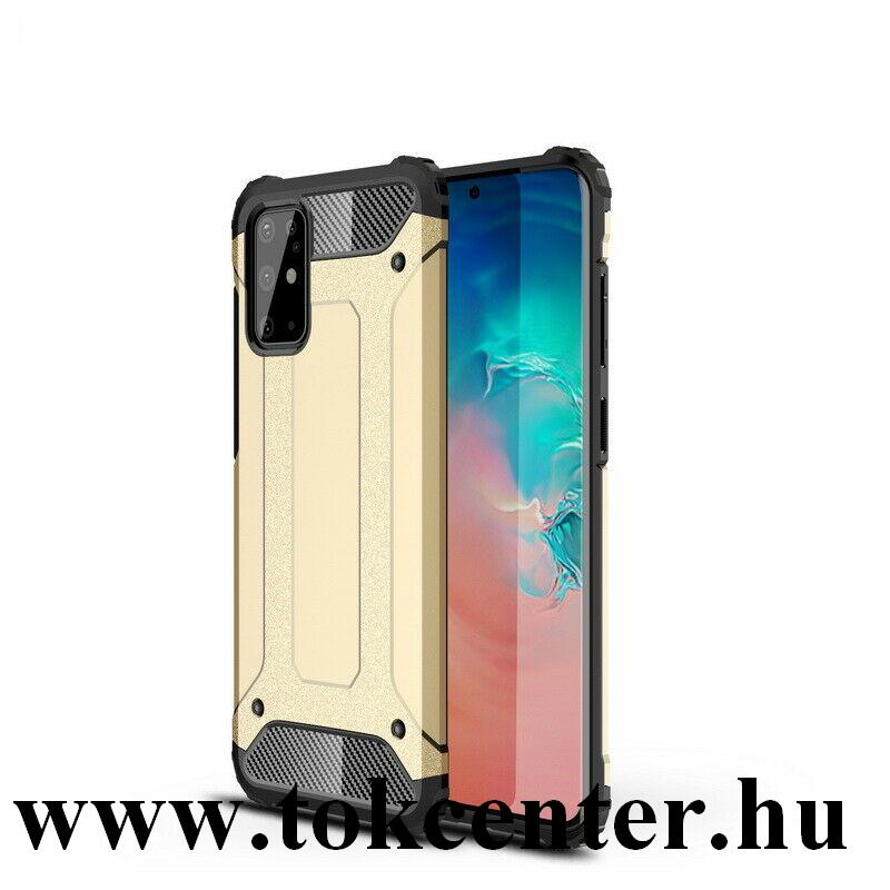Samsung Galaxy S20 Plus (SM-G985F) / Galaxy S20 Plus 5G (SM-G986) Defender műanyag telefonvédő (közepesen ütésálló, légpárnás sarok, szilikon belső, fémhatás) ARANY