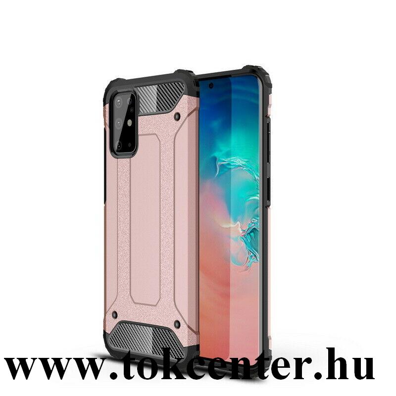 Samsung Galaxy S20 Plus (SM-G985F) / Galaxy S20 Plus 5G (SM-G986) Defender műanyag telefonvédő (közepesen ütésálló, légpárnás sarok, szilikon belső, fémhatás) ROZÉARANY