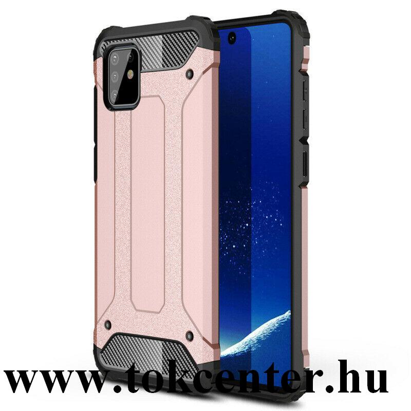 Samsung Galaxy Note 10 Lite (SM-N770F) Defender műanyag telefonvédő (közepesen ütésálló, légpárnás sarok, szilikon belső, fémhatás) ROZÉARANY
