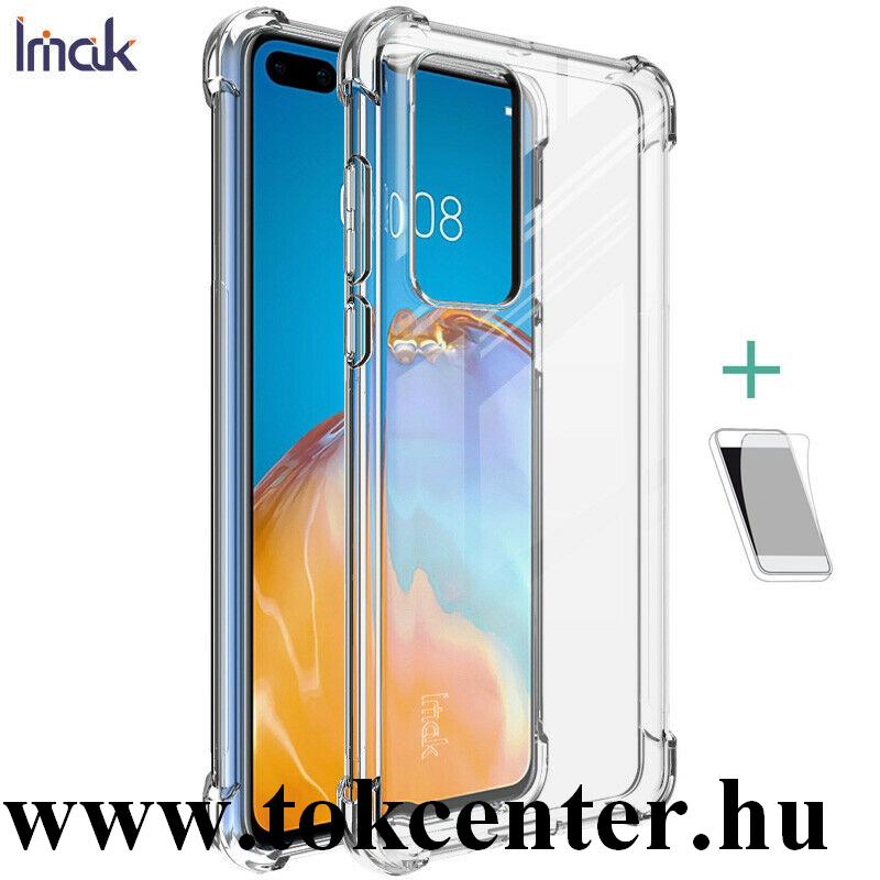 Huawei P40 IMAK szilikon telefonvédő (közepesen ütésálló, légpárnás sarok + képernyővédő fólia) ÁTLÁTSZÓ
