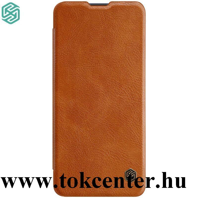 Samsung Galaxy A31 (SM-A315F) NILLKIN QIN tok álló, bőr hatású (aktív flip, oldalra nyíló, bankkártya tartó) BARNA