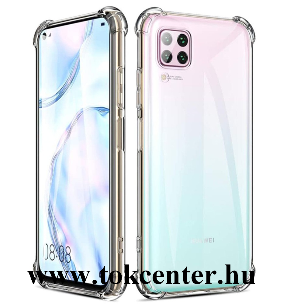 Huawei P40 Lite 4G / Nova 6 SE Szilikon telefonvédő (közepesen ütésálló, légpárnás sarok) ÁTLÁTSZÓ