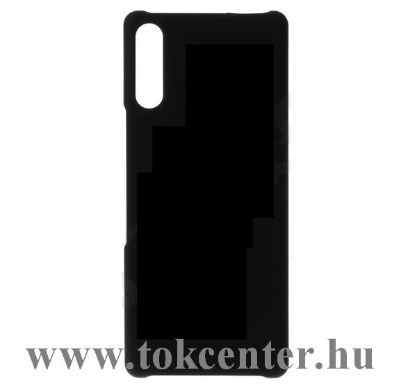 Sony Xperia L4 (XQ-AD5) Műanyag telefonvédő (gumírozott) FEKETE