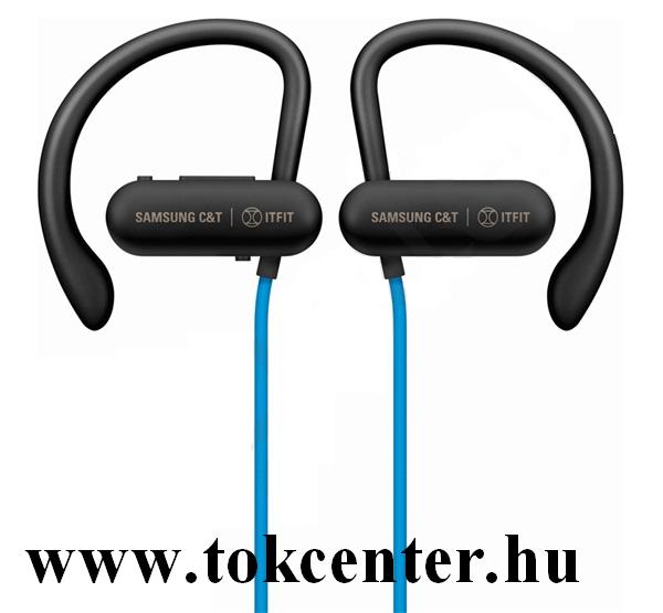 BLUETOOTH fülhallgató SZTEREO (nyakba akasztható, mágneses, mikrofon, felvevő gomb, fülkampó, SPORT) KÉK (GP-OAU019SACLW)