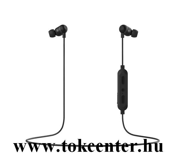 BLUETOOTH fülhallgató SZTEREO (nyakba akasztható, mágneses, mikrofon, felvevő gomb, multipoint, SPORT) FEKETE (GP-OAU019SAABW)