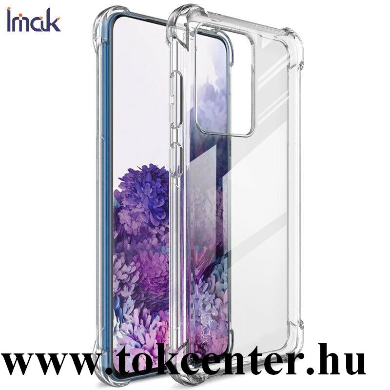 Samsung Galaxy S20 Ultra 5G (SM-G988B) IMAK szilikon telefonvédő (közepesen ütésálló, légpárnás sarok + képernyővédő fólia) ÁTLÁTSZÓ
