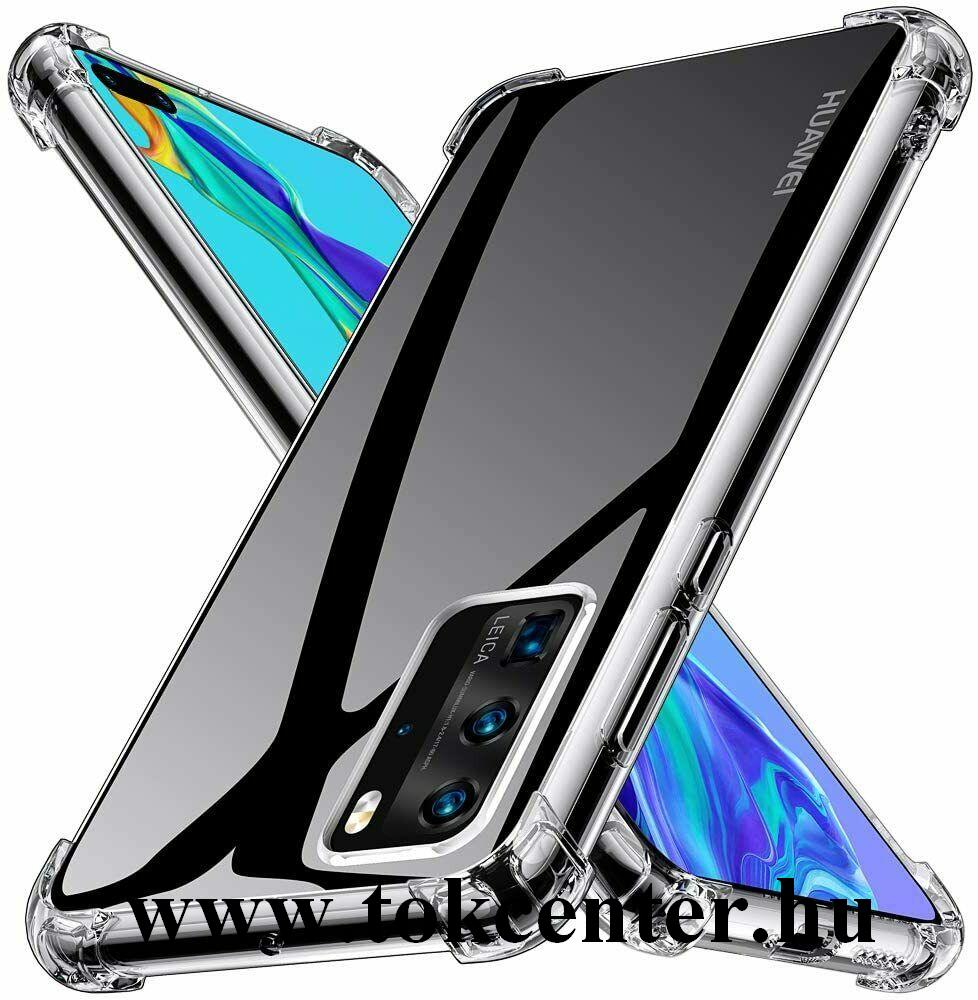Huawei P40 Szilikon telefonvédő (közepesen ütésálló, légpárnás sarok) ÁTLÁTSZÓ