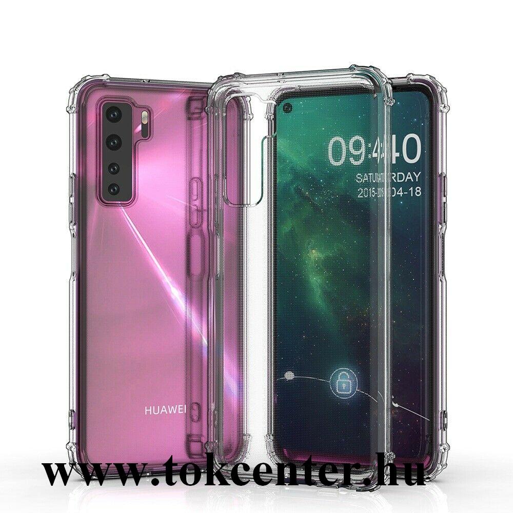 Huawei P40 Lite 5G / nova 7 SE Szilikon telefonvédő (közepesen ütésálló, légpárnás sarok) ÁTLÁTSZÓ