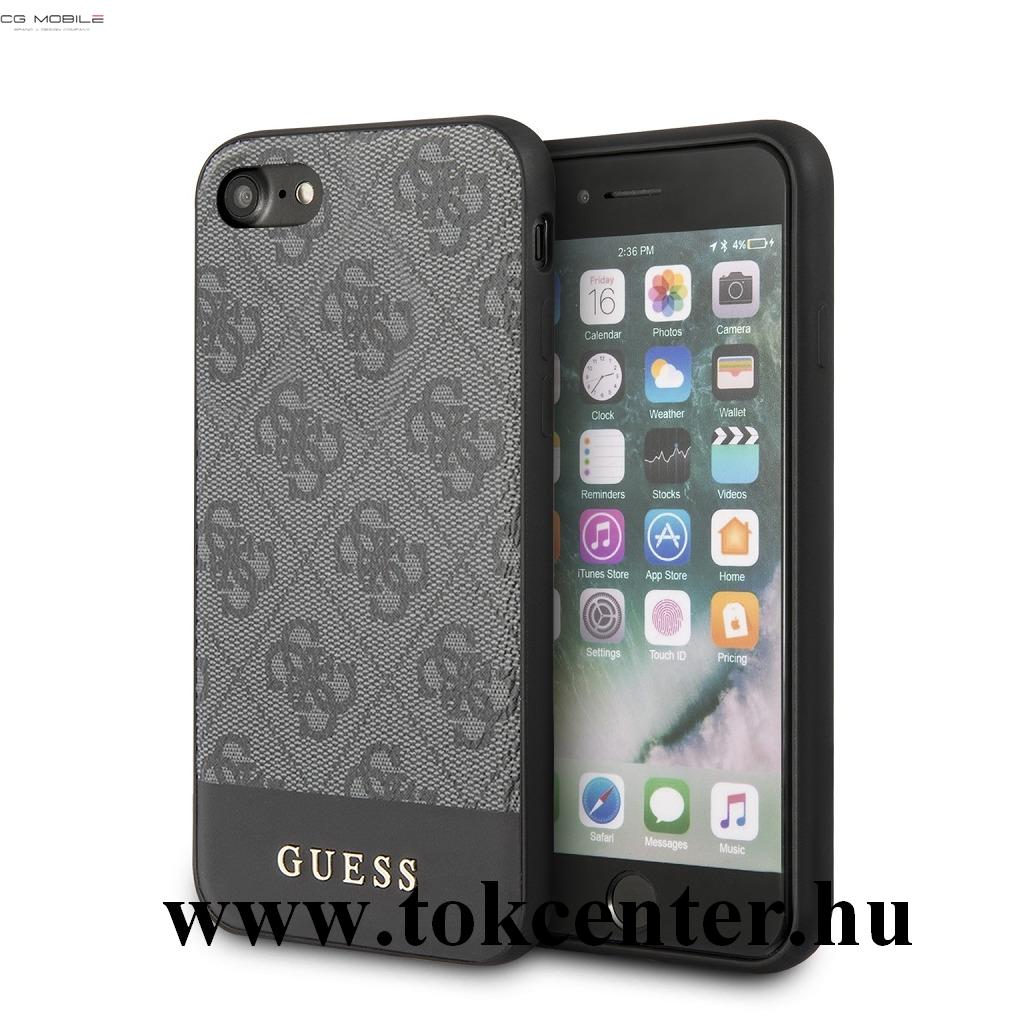 Apple iPhone 7 4.7 / Apple iPhone 8 4.7 / Apple iPhone SE (2020) GUESS 4G Stripe műanyag telefonvédő (textil hátlap) SZÜRKE (GUHCI8G4GLGR)