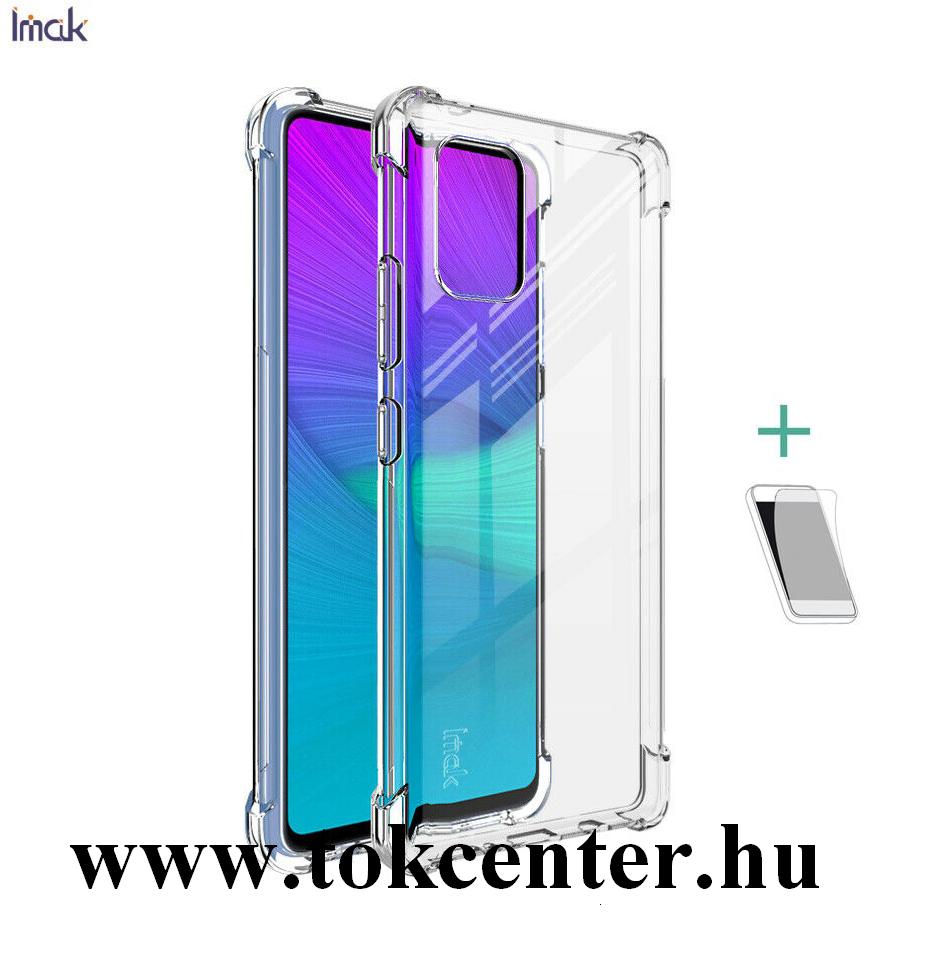 Samsung Galaxy A51 5G (SM-A516F) IMAK szilikon telefonvédő (közepesen ütésálló, légpárnás sarok + képernyővédő fólia) ÁTLÁTSZÓ