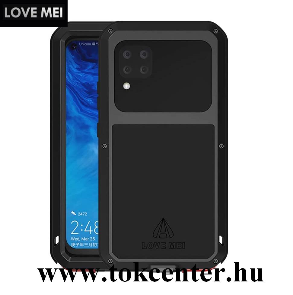Huawei P40 Lite 4G / Nova 6 SE LOVE MEI Powerful defender telefonvédő gumi (ütésálló, fém keret + Gorilla Glass üveg) FEKETE