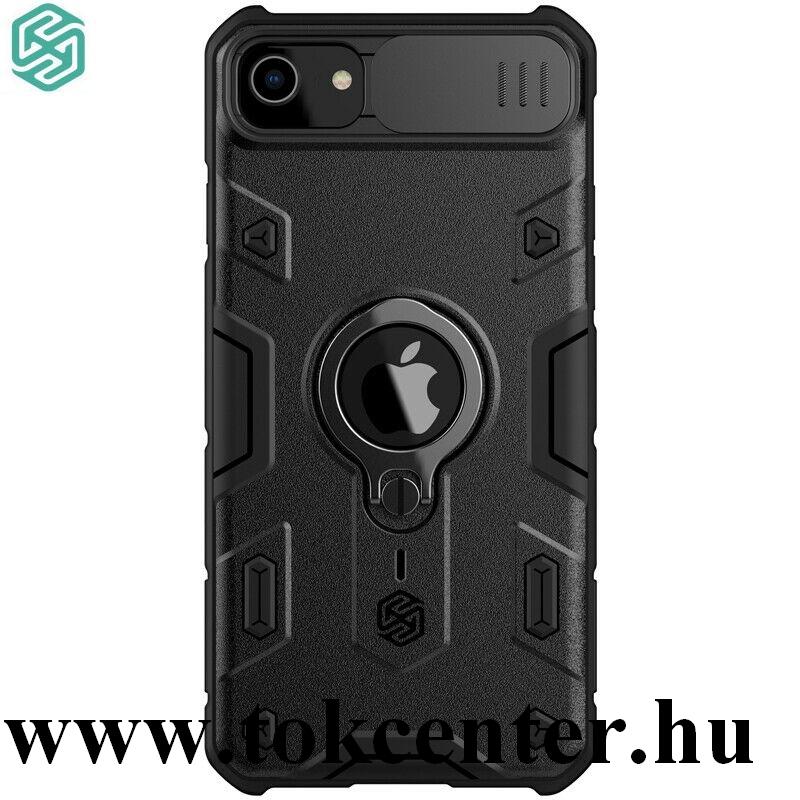 Apple iPhone 7 4.7 / Apple iPhone 8 4.7 / Apple iPhone SE (2020) NILLKIN CAMSHIELD ARMOR defender műanyag telefonvédő (közepesen ütésálló, szilikon belső, telefontartó gyűrű) FEKETE