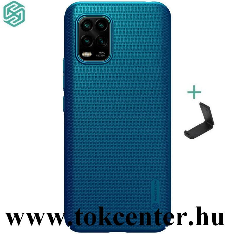 Xiaomi Mi 10 Lite 5G NILLKIN SUPER FROSTED műanyag telefonvédő (gumírozott, érdes felület + asztali tartó) SÖTÉTKÉK