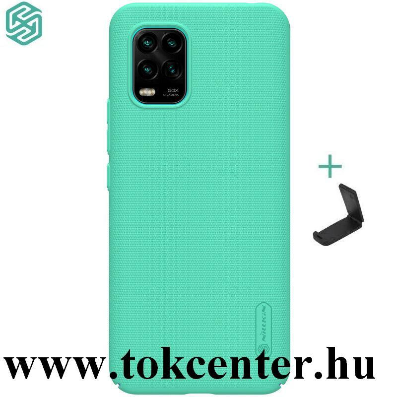 Xiaomi Mi 10 Lite 5G NILLKIN SUPER FROSTED műanyag telefonvédő (gumírozott, érdes felület + asztali tartó) ZÖLD