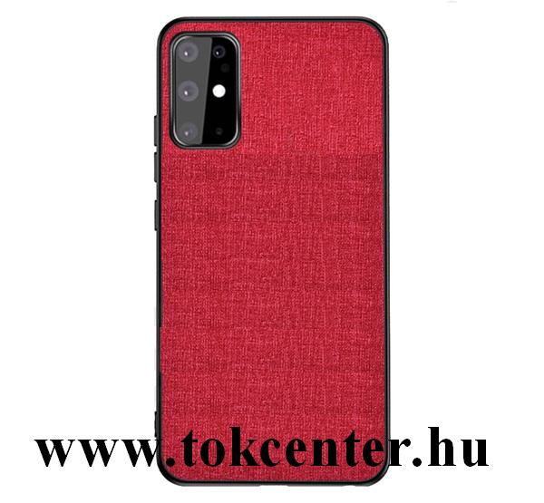 Samsung Galaxy S20 (SM-G980F) / Samsung Galaxy S20 5G (SM-G981U) Műanyag telefonvédő (közepesen ütésálló, szilikon keret, textil hátlap) PIROS