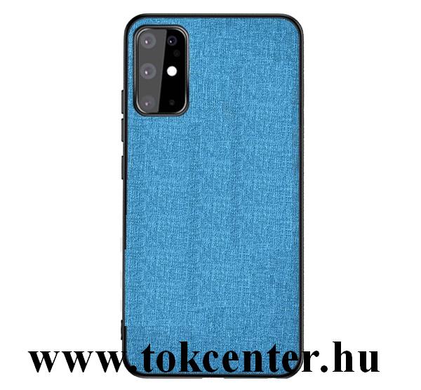 Samsung Galaxy S20 (SM-G980F) / Samsung Galaxy S20 5G (SM-G981U) Műanyag telefonvédő (közepesen ütésálló, szilikon keret, textil hátlap) VILÁGOSKÉK