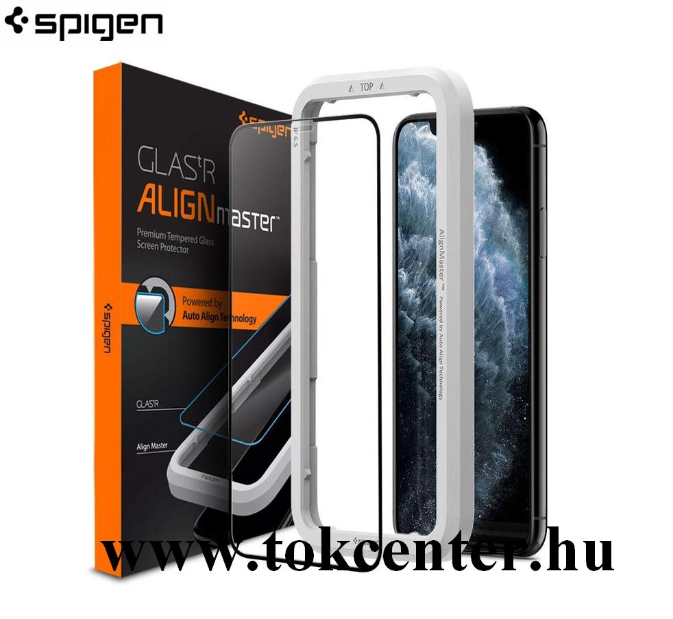 Apple iPhone 11 Pro SPIGEN GLASTR ALIGNMASTER képernyővédő üveg (2.5D full cover, karcálló, 0.3mm, 9H + felhelyezést segítő keret) FEKETE (AGL00114)