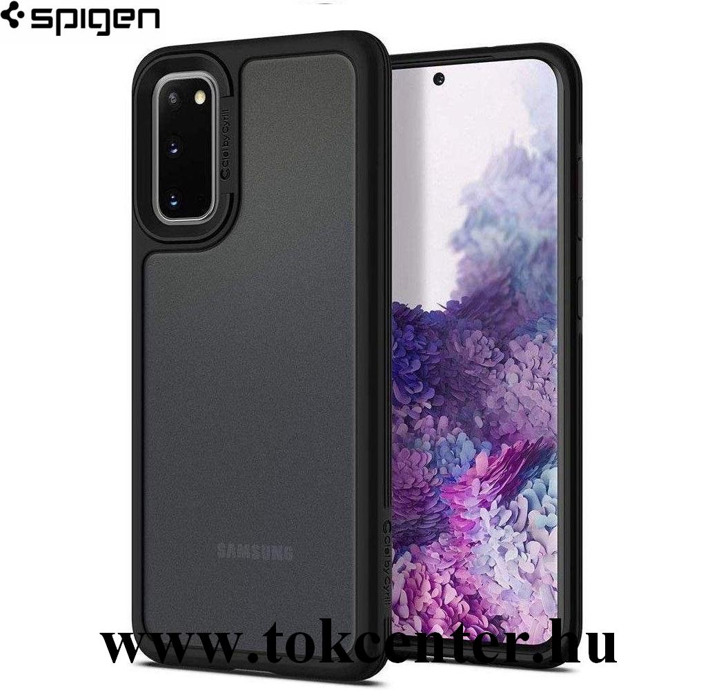 Samsung Galaxy S20 (SM-G980F) / S20 5G (SM-G981U) SPIGEN CIEL BRICK telefonvédő szilikon keret (BUMPER, közepesen ütésálló, légpárnás keret, akril hátlap) FEKETE (ACS00801)