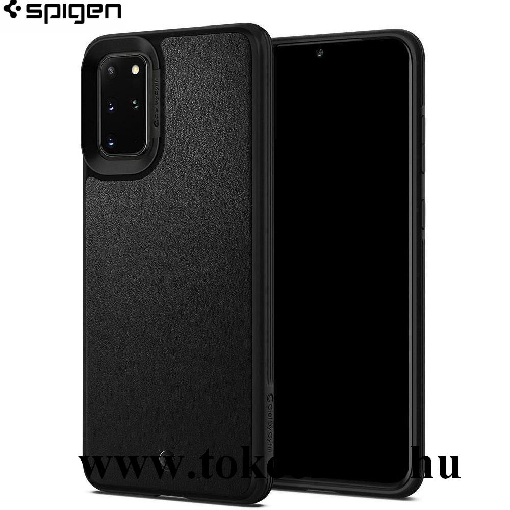 Samsung Galaxy S20 Plus (SM-G985F) / S20 Plus 5G (SM-G986) SPIGEN LEATHER BRICK szilikon telefonvédő FEKETE (ACS00770)