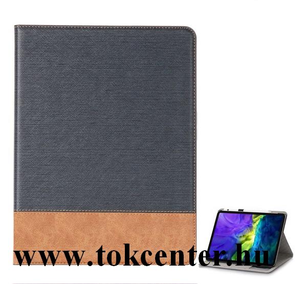 Huawei MatePad Pro LTE (MRX-AL19) / WIFI (MRX-W19) Tok álló, bőr hatású (aktív flip, oldalra nyíló, asztali tartó funkció, textil minta) FEKETE