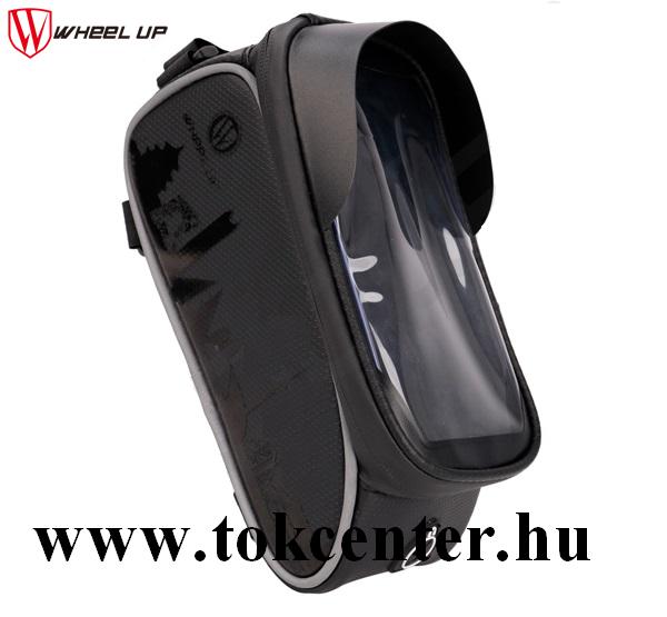 WHEEL UP kerékpáros tartó (napellenző, vázra rögzíthető, cipzár, vízálló, 6'' méret) FEKETE
