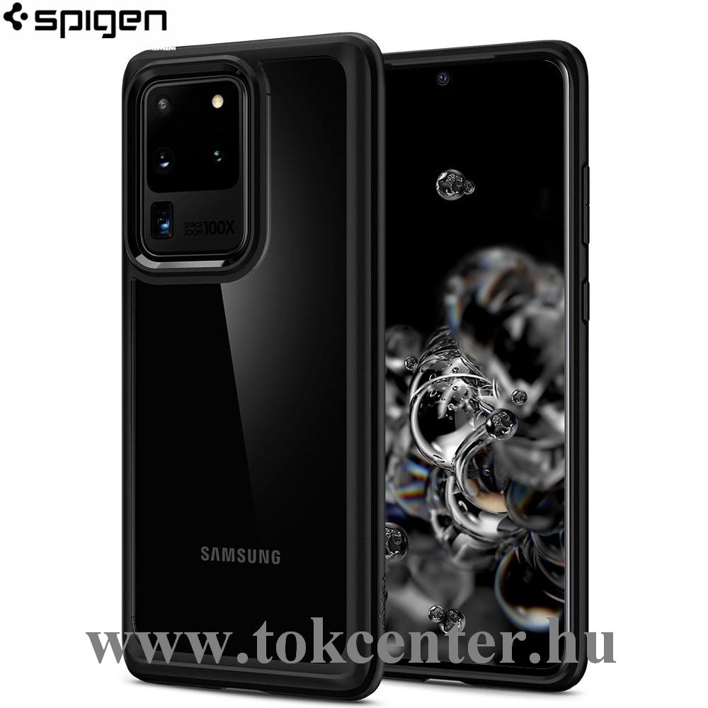 Samsung Galaxy S20 Ultra (SM-G988F) / S20 Ultra 5G (SM-G988B) SPIGEN ULTRA HYBRID műanyag telefonvédő (közepesen ütésálló, szilikon keret, légpárnás keret) FEKETE (ACS00714)