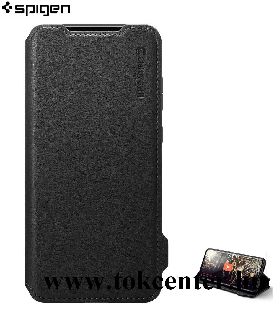 Samsung Galaxy S20 Ultra (SM-G988F) / S20 Ultra 5G (SM-G988B) SPIGEN WALLETT S tok álló, bőr hatású (FLIP, oldalra nyíló, bankkártya tartó, asztali tartó funkció) FEKETE (ACS00732)