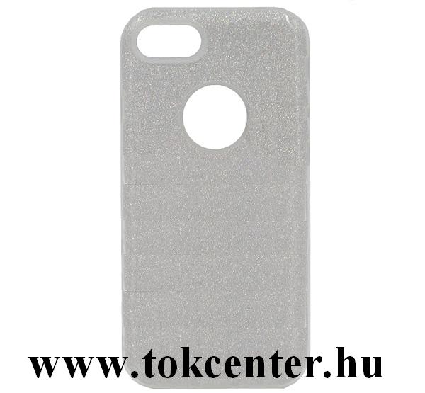 Apple iPhone 7 4.7 / Apple iPhone 8 4.7 Telefonvédő gumi / szilikon (műanyag belső, csillogó hátlap) EZÜST	