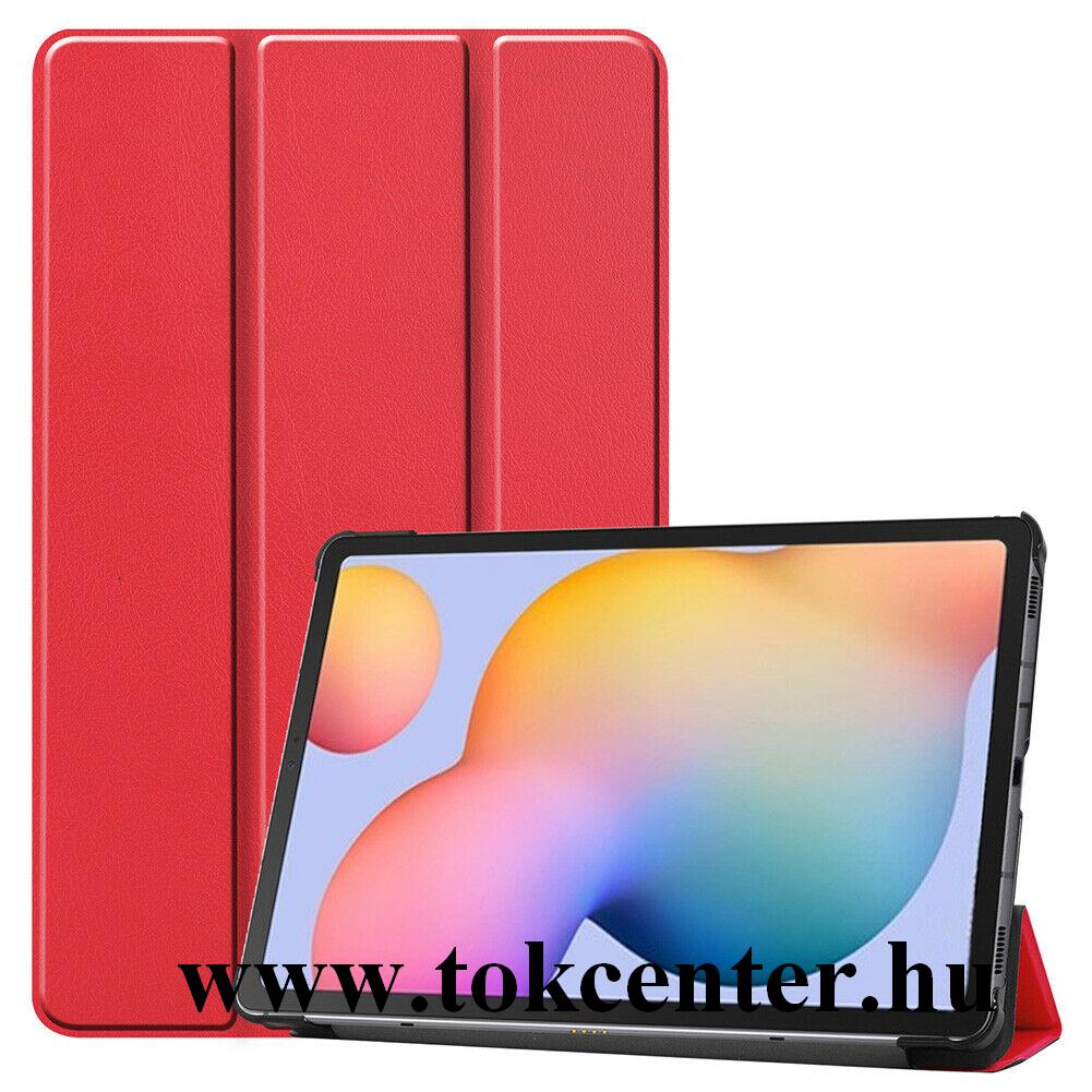 Samsung Galaxy Tab S6 Lite 10.4 LTE (SM-P615) / Tab S6 Lite 10.4 WIFI (SM-P610) Tok álló, bőr hatású (FLIP, oldalra nyíló, TRIFOLD asztali tartó funkció) PIROS